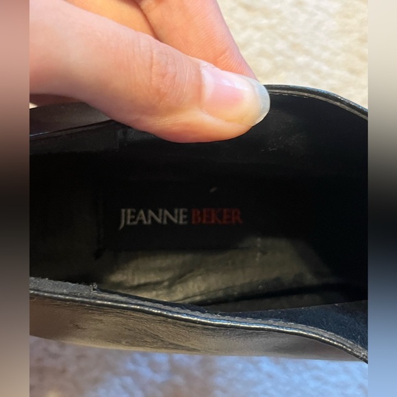 Jeanne Beker Black Genuine Leather Booties With Upper Leather Sock - Picture 5 of 6